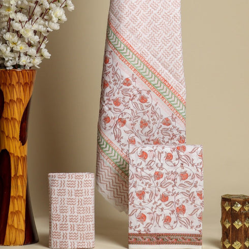 Jaal Print Cotton Suit Set with Mulmul Dupatta (PRMUL50)